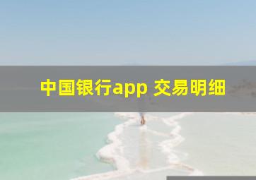 中国银行app 交易明细